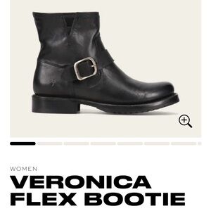 Frye Veronica Flex Botties, Leather Moto Anlke Boots, Black, Women's 7